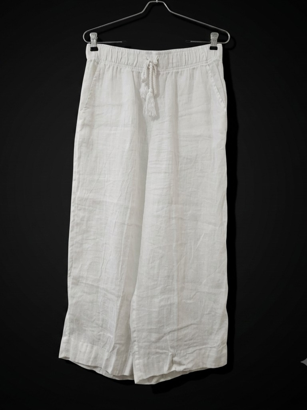 Cynthia Rowley White Wide-Leg 100% Linen Pants
